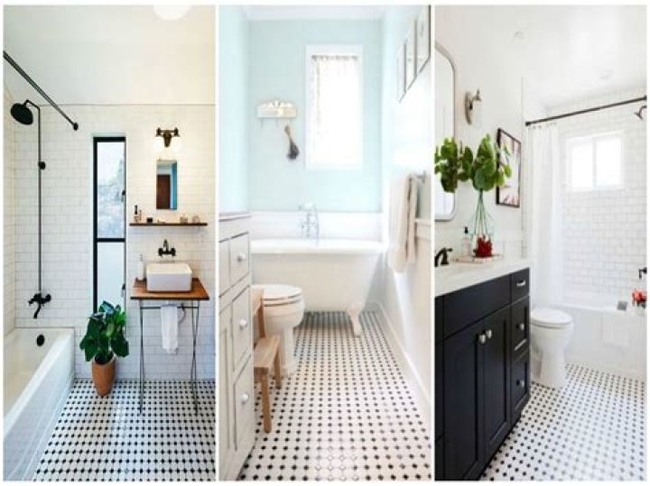 what color to paint a black and white tile bathroom