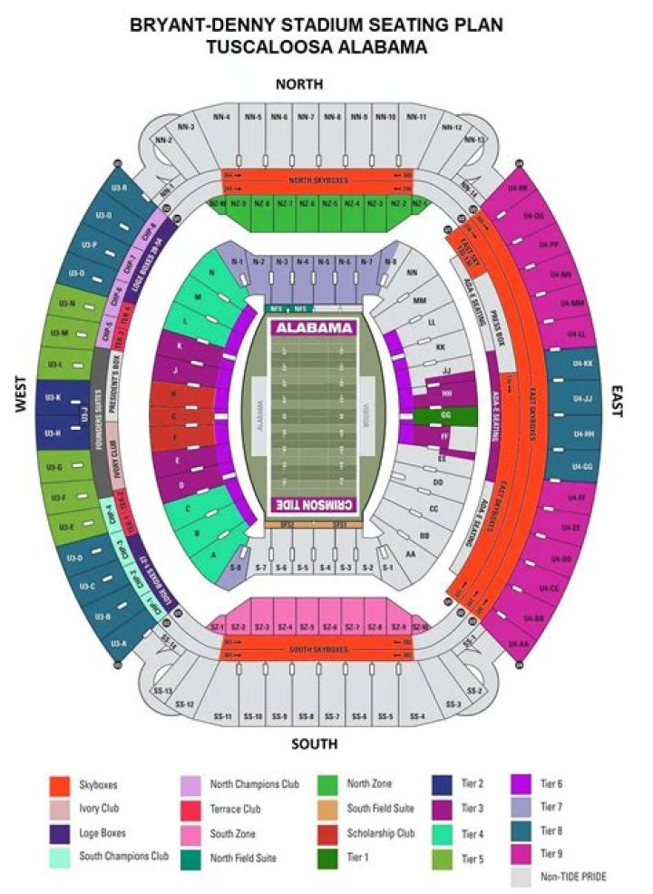 bryant denny stadium seating chart